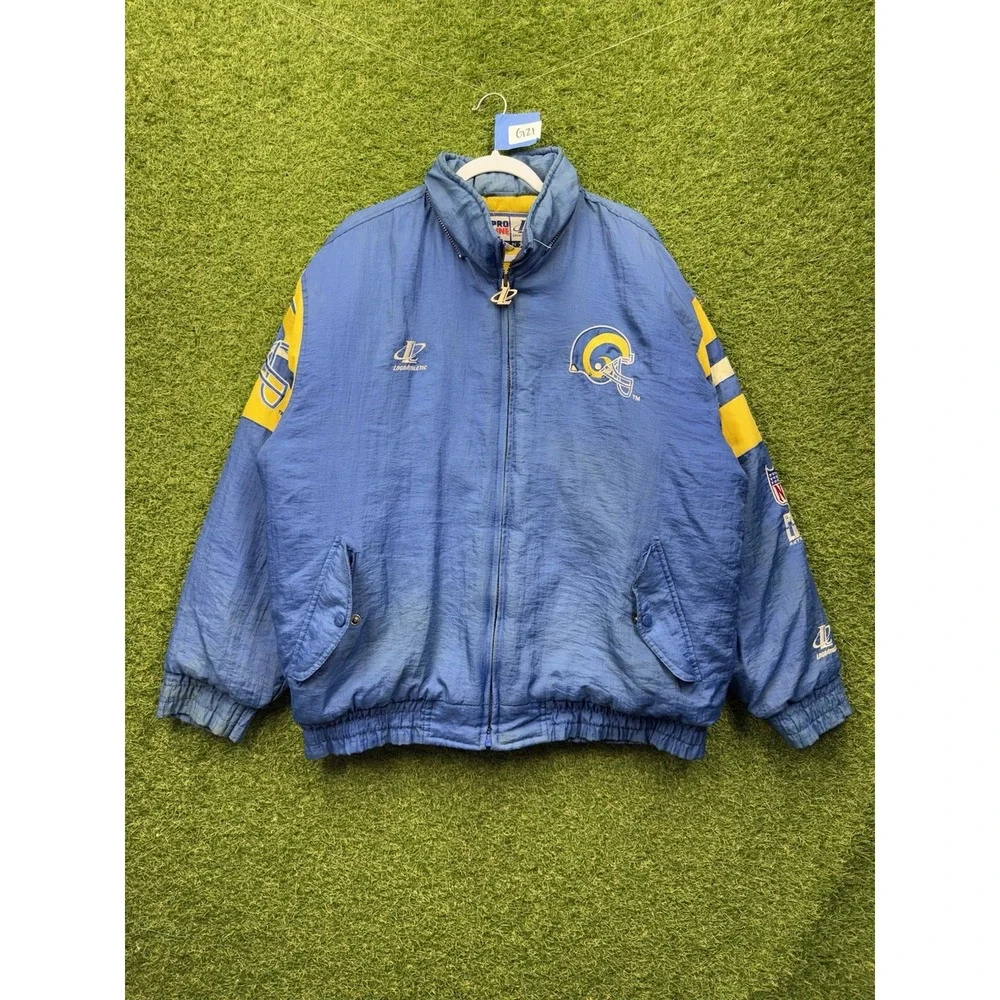 Vintage St. Louis Rams Jacket Mens Large Vintage Logo Athletic NFL Pro Line 90s